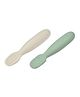 Beaba Set of 2 Silicone Pre-Feeding Spoons - Sage Green/Velvet Grey, 4m+  