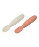 Beaba Set of 2 Silicone Pre-Feeding Spoons - Terracotta/Velvet Grey, 4m+
