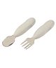 Beaba Set of 2 Stainless Steel Pre-Cultlery Set Velvet Grey 10+ MonthL10.5 x B2.1 x H20 cm