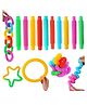 VGRASSP Push And Pull Pipe Tube Toy For Kids, Toddlers - Stretch and Bend Into Your Own Way - Smooth Sensory Fidget Toy - Multicolor (Color As Per Stock) (Pack Of 12)