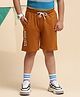 Monte Carlo East Coast Text Printed  Bermuda Shorts - Tan Brown