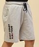 Monte Carlo East Coast Text Printed  Bermuda Shorts - Grey Melange