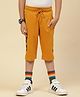 Monte Carlo Text Printed Capri Pant - Mustard Yellow