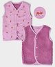 Mi Arcus Sleeveless Animal Printed Fur Lined Reversible Jhabla - Pink