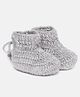 MayRa Knits Hand Knitted Woollen Booties - Grey