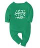 Zeezeezoo Full Sleeves  I Get My Awesomeness From Masi Text Printed Romper  - Green