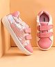 Babyoye Velcro Closure Formal & Party Wear Shoes with Sequin Applique- Pink