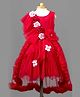 Lagorii Sleeveless Tailback With Flower Embellishment Dress - Red
