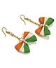 SKD Bow Detailed Tricolour Hanging Earrings - Orange