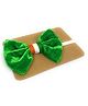 SKD Bow Detailed Tricolour Velvet Soft Elastic Headband - Green