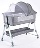 Bassinet with Mosquito Net  Grey| Adjustable Height| Variable Height on Each Side| Storage Space| Wheels with Lock| Parent Bed Attachment| Canopy Style Mosquito Net| Soft Mattress