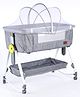 Bassinet with Mosquito Net & Storage - Grey| Adjustable Height| Attach to Parent's Bed| Mesh Sides| Wheels with Lock| Rocking Mode