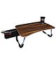 Muren Foldable Space Saving Study Multipurpose Table with Tablet/Mobile Slot & Cup Holder With Side  Drawer Storage table-Brown