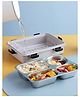 Luvlittle  4 Compartment Stainless Steel Insulated Lunch Box for Kids, Boys and Girls Perfect Tiffin Box for School & Office Men and Women -BLUE-Pack of 1