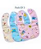 Luvlittle  Feeding Bibs With Snap Button Closure Pack of 3 - Multicolour