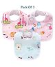 Luvlittle  Feeding Bibs With Snap Button Closure Pack of 3 - Multicolour