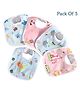 Luvlittle  Feeding Bibs With Snap Button Closure Pack of 5 - Multicolour