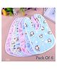Luvlittle  Feeding Bibs With Snap Button Closure Pack of 6 - Multicolour