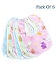 Luvlittle  Feeding Bibs With Snap Button Closure Pack of 6 - Multicolour