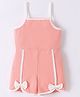 Kookie Kids Sleeveless Jumpsuit  With Bow Applique- Pink