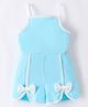 Kookie Kids Sleeveless Jumpsuit  With Bow Applique- Blue