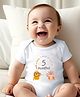 KNITROOT Half Sleeves Lion & Tiger Printed 5 Month Printed Onesie - White