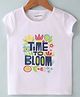 Lazy Bones Cotton Sinker Knit Half Sleeves Top Floral Print - White
