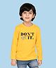 NUSYL Full Sleeves Dont Quit Text Printed Tee - Yellow