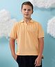 Instafab Cotton Half Sleeves Solid Tee -  Yellow