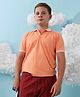 Instafab Cotton Half Sleeves Solid Tee - Orange