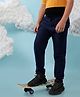 Instafab Cotton Chalk Striped Track Pant - Indigo Blue