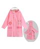Babyhug Full Sleeves Hooded Raincoat Bunny Print - Light Pink