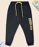 Nino Togs Cotton Loop Knit Team Player Text Embroidered Joggers - Black & Yellow