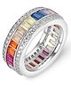 Silver Chest 925 Sterling Silver Ring For Women And Girls Multicolor Cubic Zirconia Finger Ring with Authenticity Certificate.