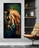999Store Brown Horse Face Modern Art Canvas Long Big Painting For Wall Decoration