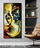 999Store Lord Shiv With Parvati Face Modern Art Long Big Canvas Wall Painting
