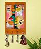 999Store Stylish Wood Wall Mount Decorative Key Holder - Abstract Face
