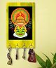 999Store Stylish Wood Wall Mount Decorative Key Holder - Kathakali face