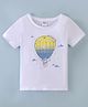 Simply Sinker Cotton Knit Half Sleeves Bear Printed T-Shirt -White