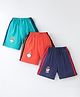 Simply Sinker Knee Length Shorts With Text & Animals Print Pack Of 3 - Blue Orange & Green
