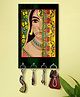 999Store Stylish Wood Wall Mount Decorative Key Holder - Indian Women Face