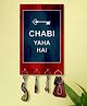 999Store Stylish Wood Wall Mount Decorative Key Holder - Chabi Yaha Hai