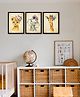 999Store Modern Art Kids Painting For Wall Decor - Three Animal Lion Elephant Giraffe With Flower