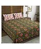 Blocks Of India Hand Block Printed Cotton Super King Size Bedsheet Green Jaal - Green