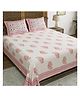 Blocks Of India Cotton Block Print King Size Bedsheet Pink Buta - Pink