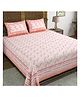 Blocks Of India Hand Block Printed Cotton Super King Size Bedsheet Abstract Pink