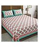 Blocks Of India  Cotton  Blocks Print King Size Bedsheet  Turquious Motifs