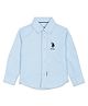 US Polo Assn Knit Full Sleeves Shirt With Logo Embroidery - Blue