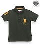 US Polo Assn Knit Half Sleeves T-Shirt Logo Print - Olive Black