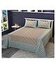 Clio's Heritage Store Timeless Sanganeri Handscreen  Sky Blue  Flower Print Cotton Bedsheet